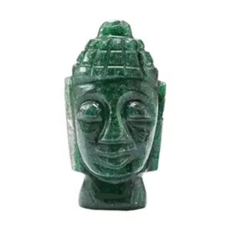 Labradorite Crystal Buddha Head - Healing Stone Statue for Car, Living Room, Good Luck and Feng Shui Reiki Gift